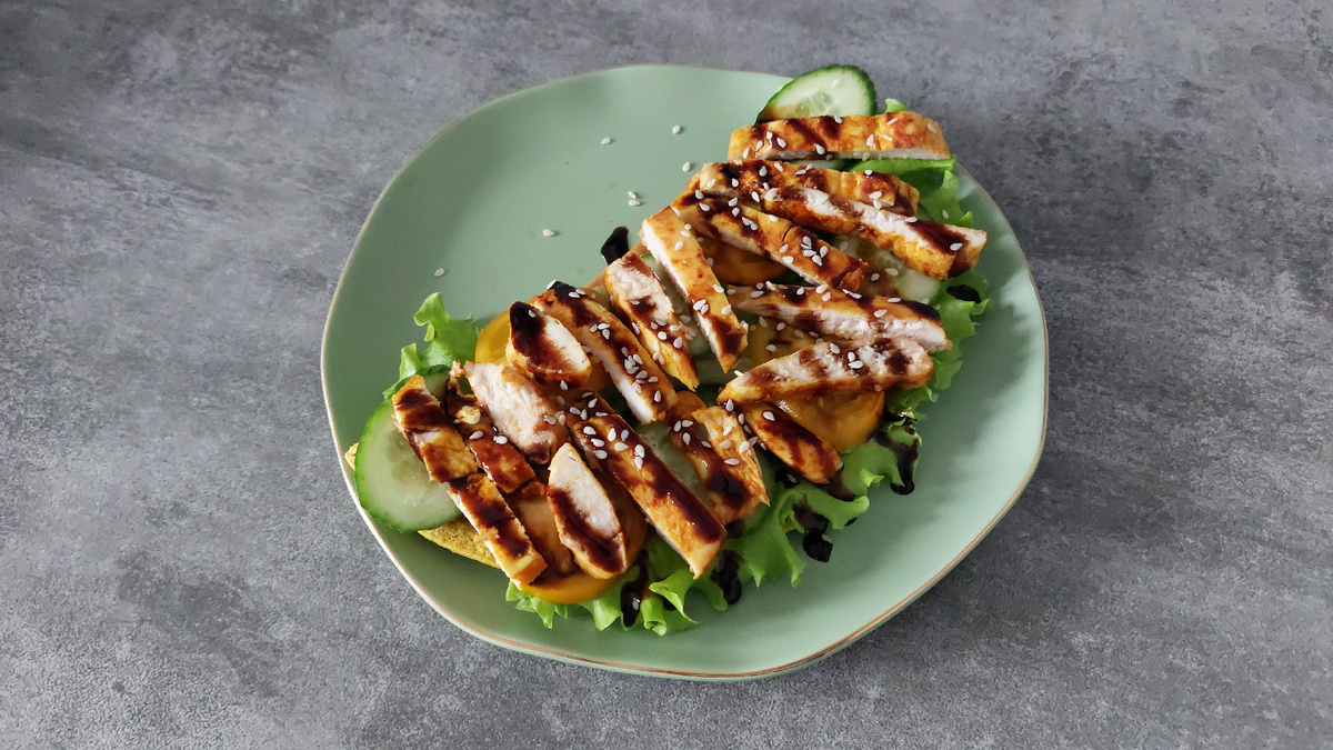 Овсяноблин с курицей и овощами