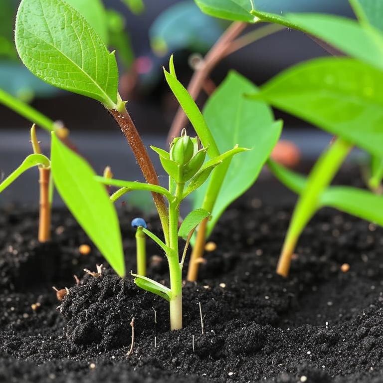 Примерно так начинает расти черенок голубики 
