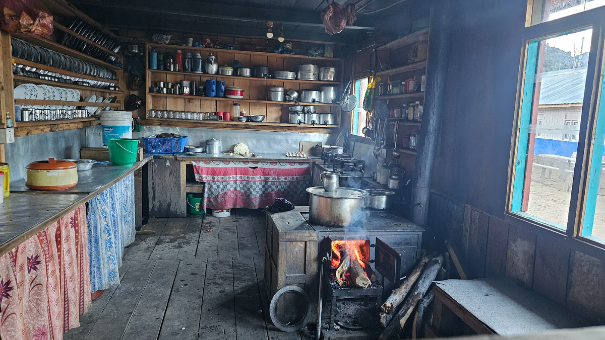 Кухня в моём лодже в Chalangpati 