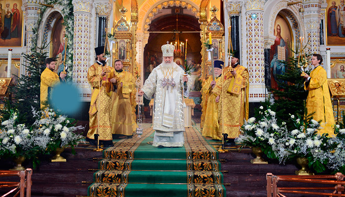 Празднование Рождества Христова в храме Христа Спасителя. Фото: patriarchia.ru