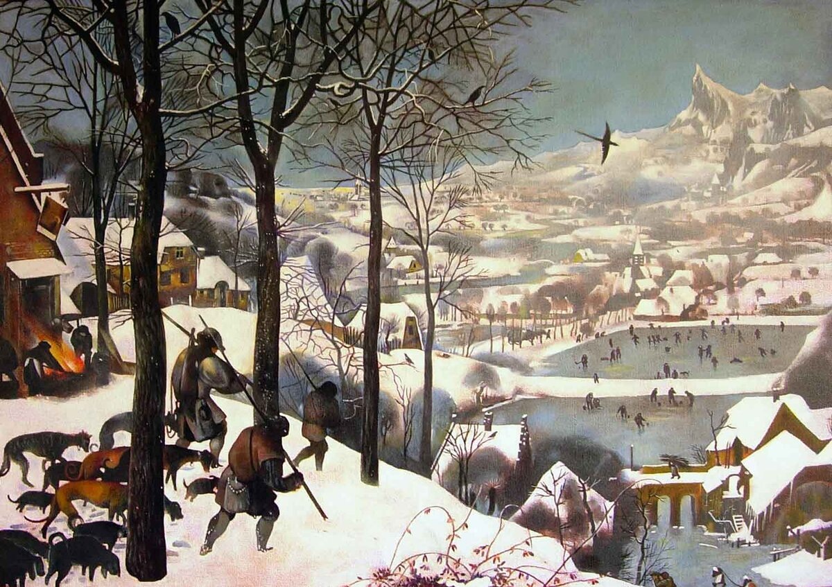 Охотники на снегу. Цикл "Времена года", январь. Питер Брейгель Старший