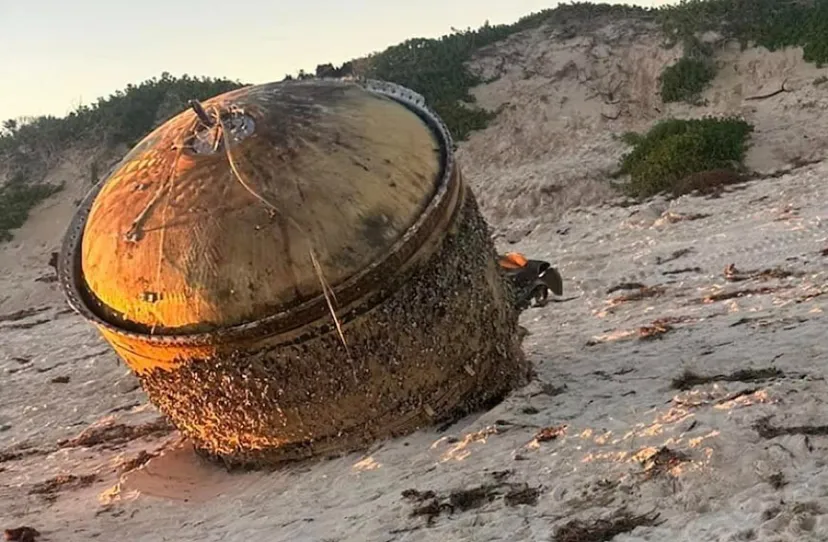 Это тоже какой-то мусор. Возможно из космоса, а  может из моря.  фото: картинки яндекса.