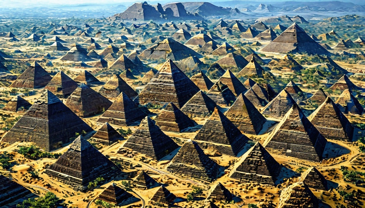 Пирамиды скрыты в земле их может быть и не видно, но они есть.