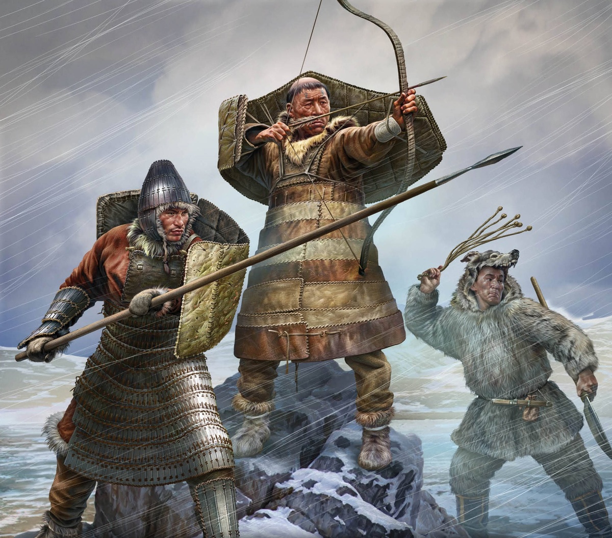 Чукчи-воины в конце XVIII века. Художник: Игорь Варавин