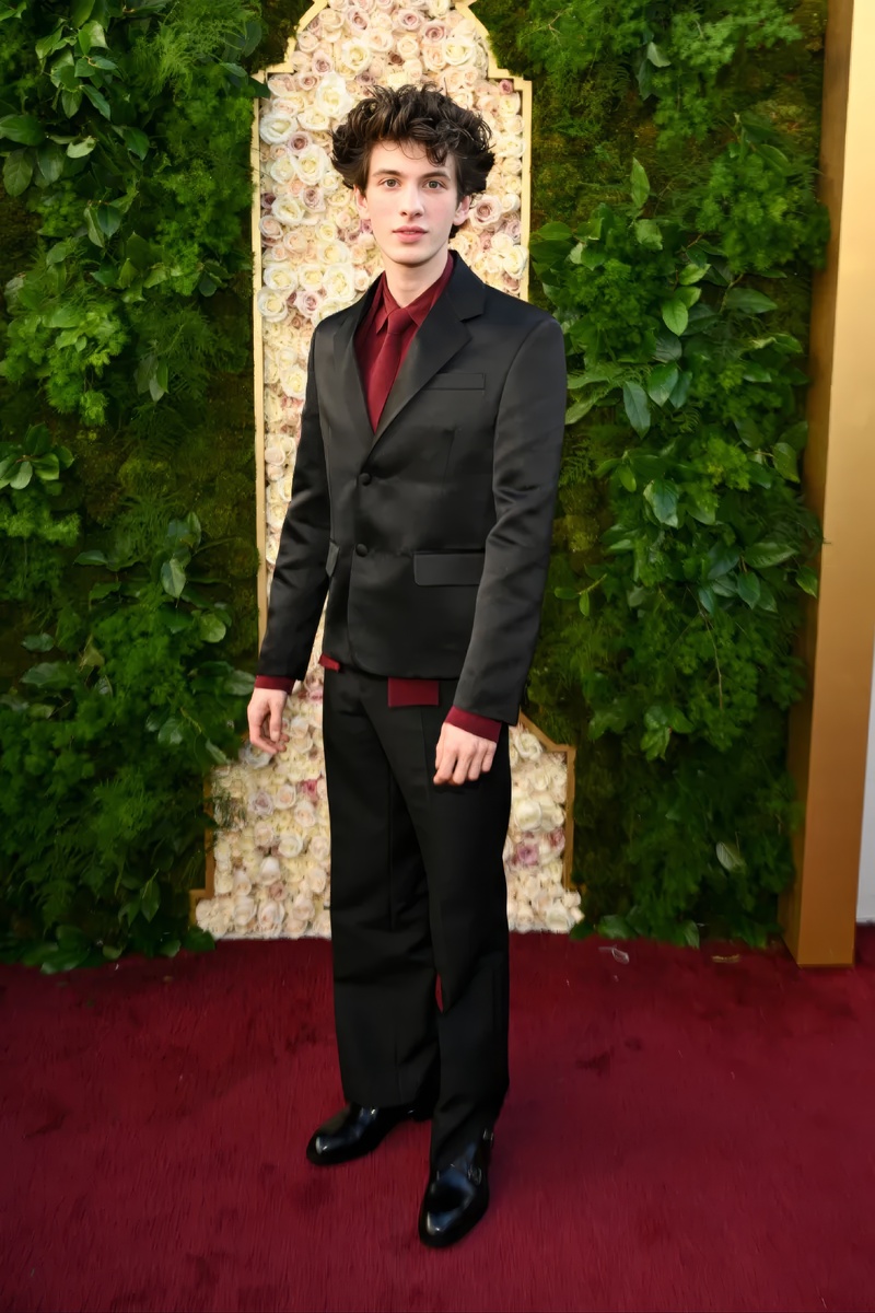    Анджелина Джоли в McQueen и Марк Эйдельштейн в Prada: красная дорожка «Золотого глобуса — 2025» (фото 1)