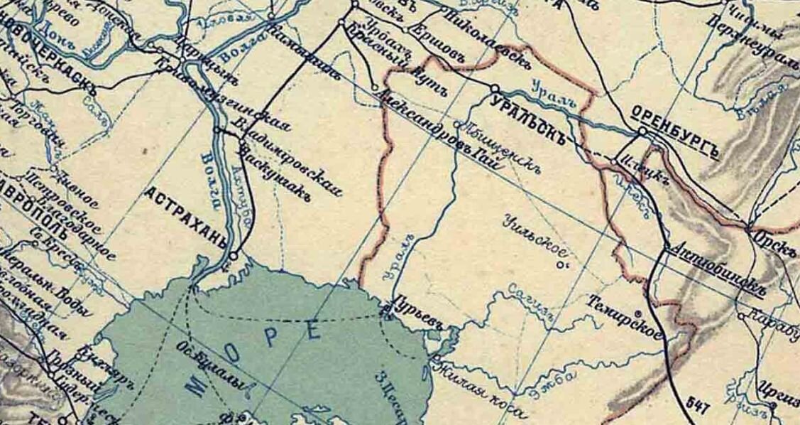 © public domain (Фрагмент карты Министерства путей сообщений Российской империи, 1916 г.)