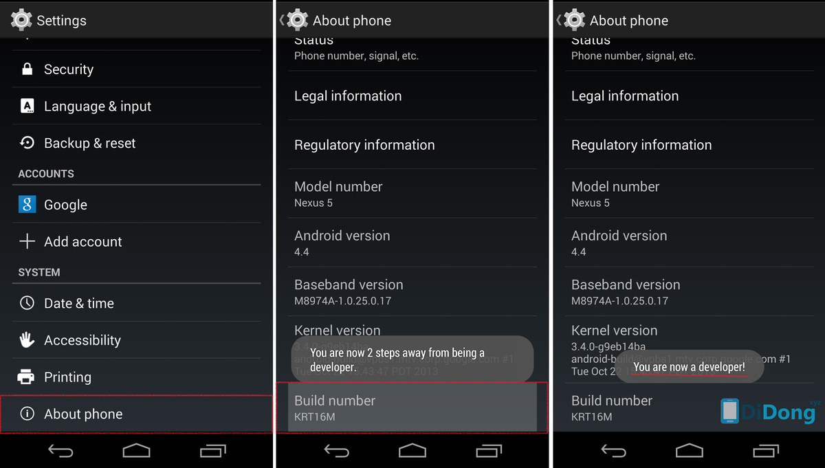    Секреты меню для разработчиков в Android