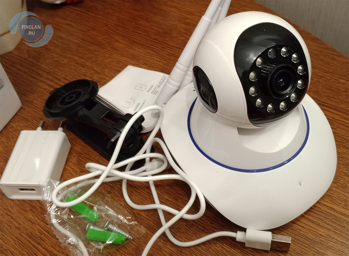 В комплекте: коробка, инструкция, блок питания, кабель, кронштейн, дюбеля