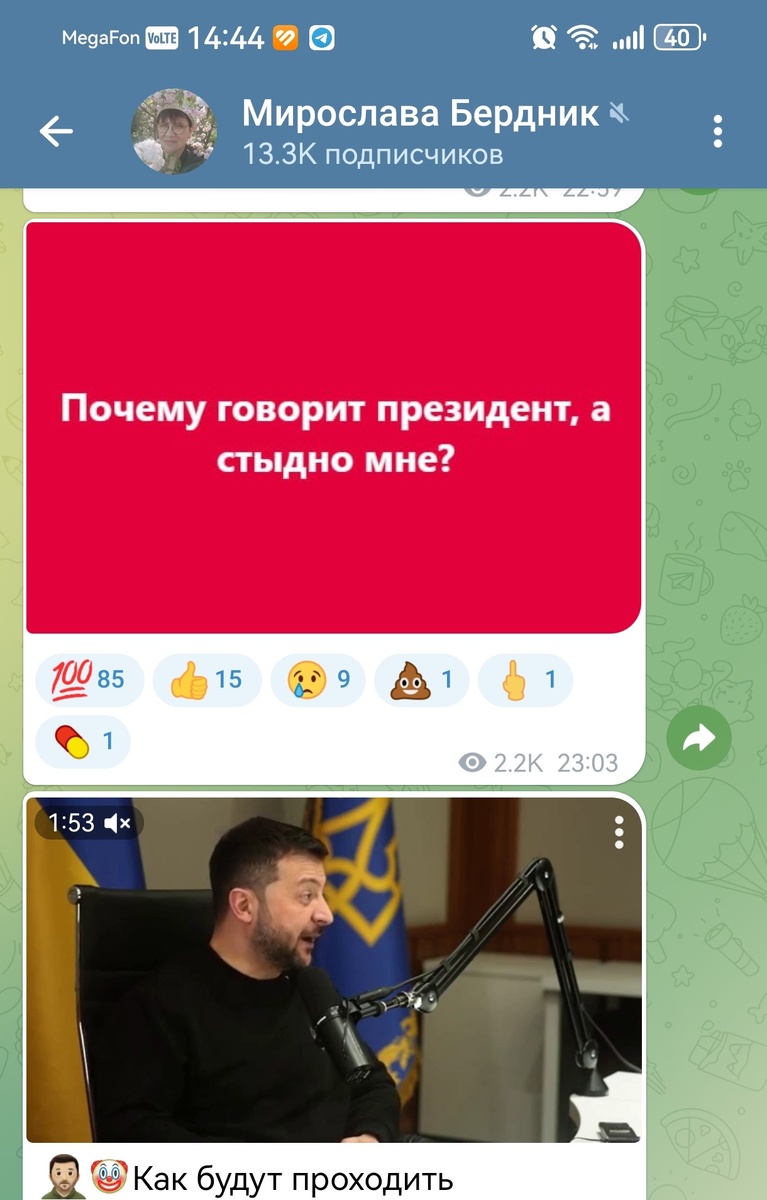 Скриншет с телеграм-канала украинского пользователя 