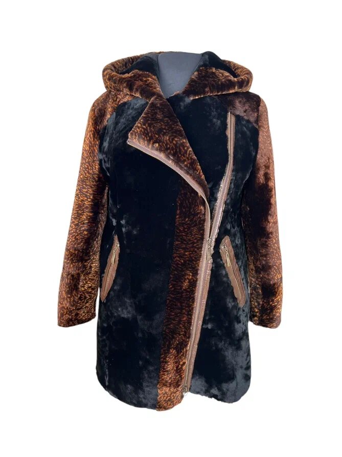 Переделка двух изделий из меха овчины в одно. Ателье Ирины Берзиной