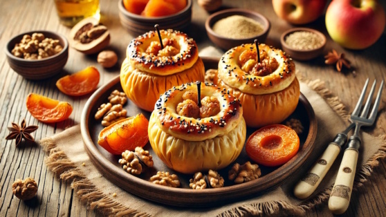    Праздничная кухня: рецепт запеченных фаршированных яблок в слоеном тесте на Рождество Алина Городниченко