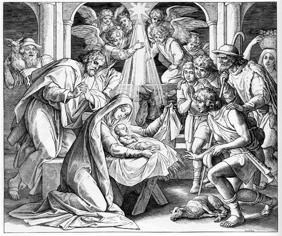 Рождение Иисуса Христа - Юлиус Шнорр фон Карольсфельд. Изображение из открытых источников