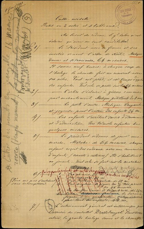 Балетмейстерский план балета "Щелкунчик" Мариуса Петипа. Февраль-апрель 1891 г. Музей-заповедник П.И. Чайковского