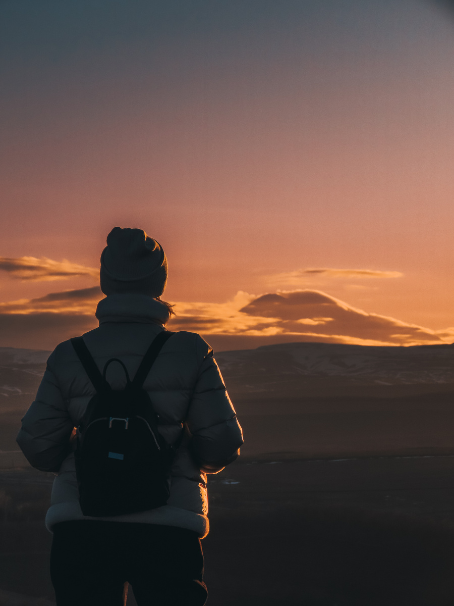 Лиловый зимний закат с горы Дубровка (январь 2025 года)