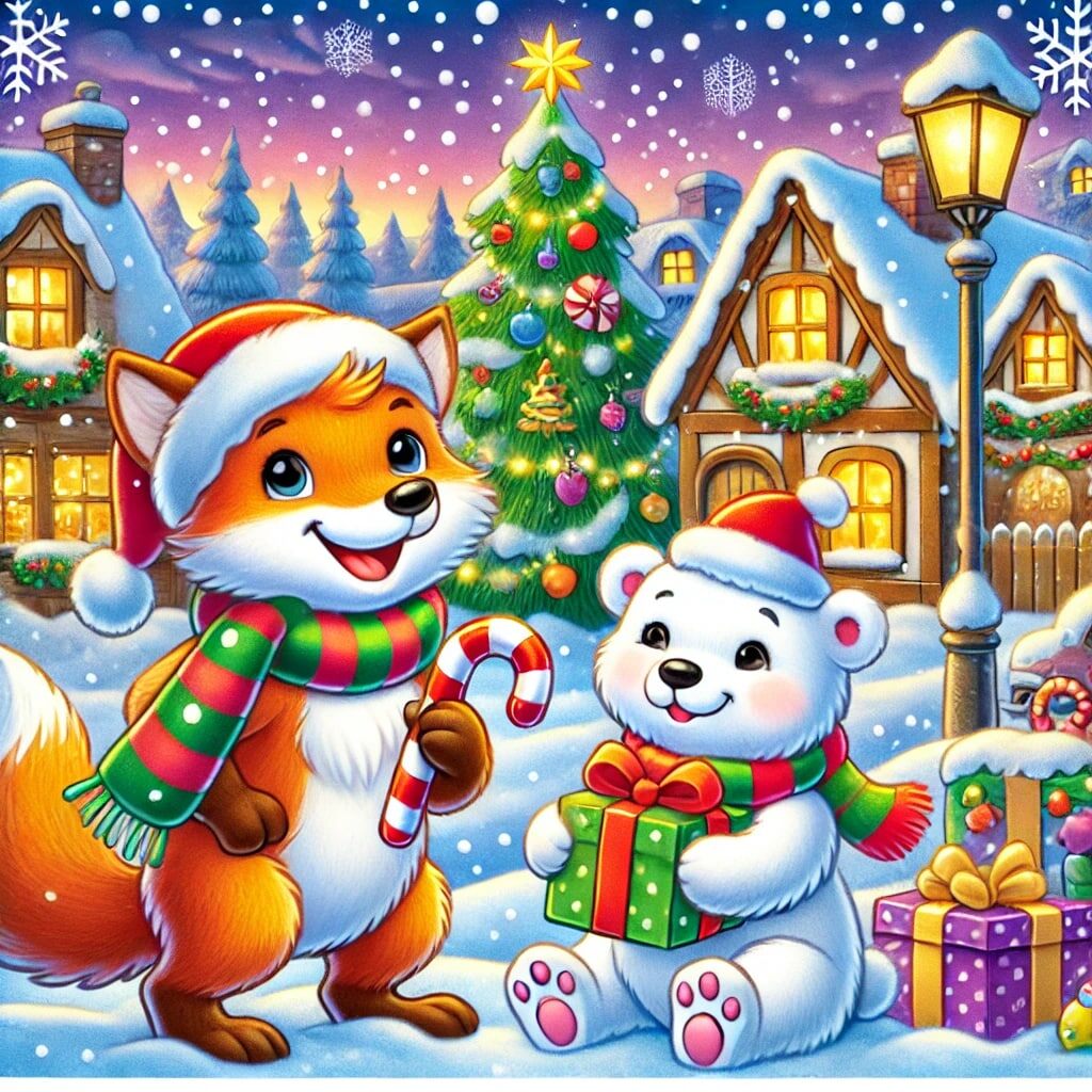 Новогоднее задание: найдите 10 отличий на праздничной картинке! Картинка 1