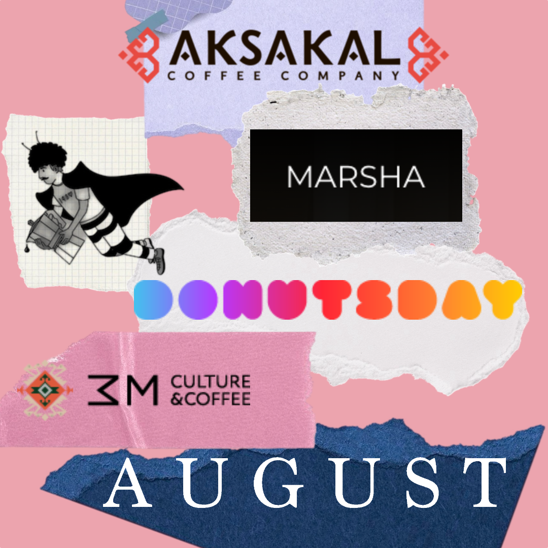 Коллаж из логотипов кофеен Махачкалы. Иллюстрация автора.