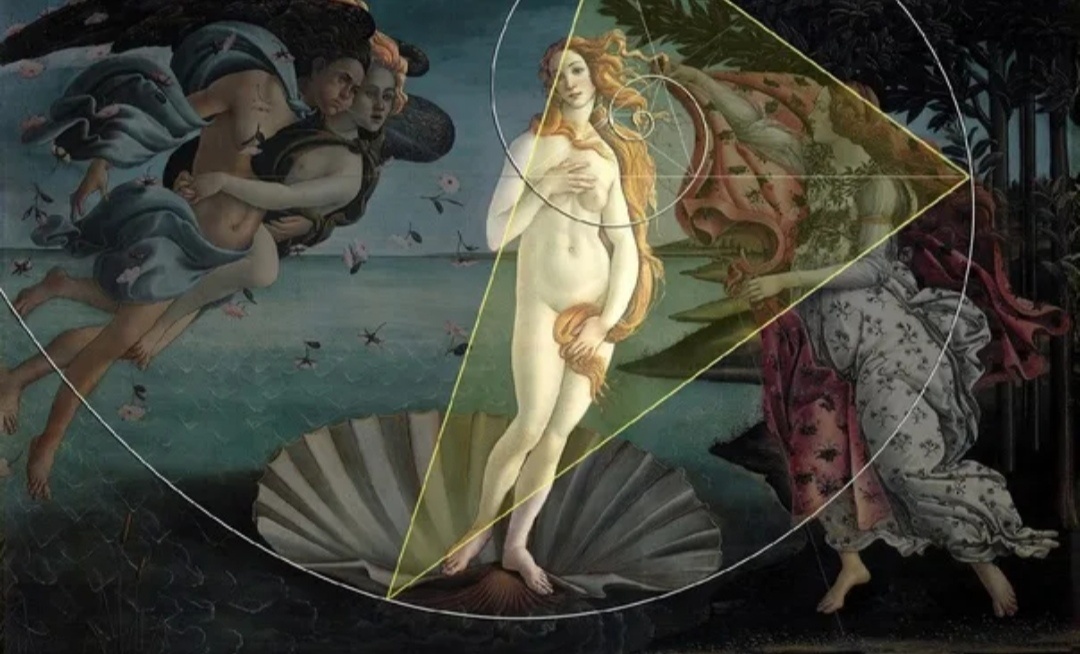 Друг, зачем ты начёркал на мировом шедевре? Сандро Ботичелли "Рождение Венеры" и какой-то чувак из интернета, изучающий композицию. 