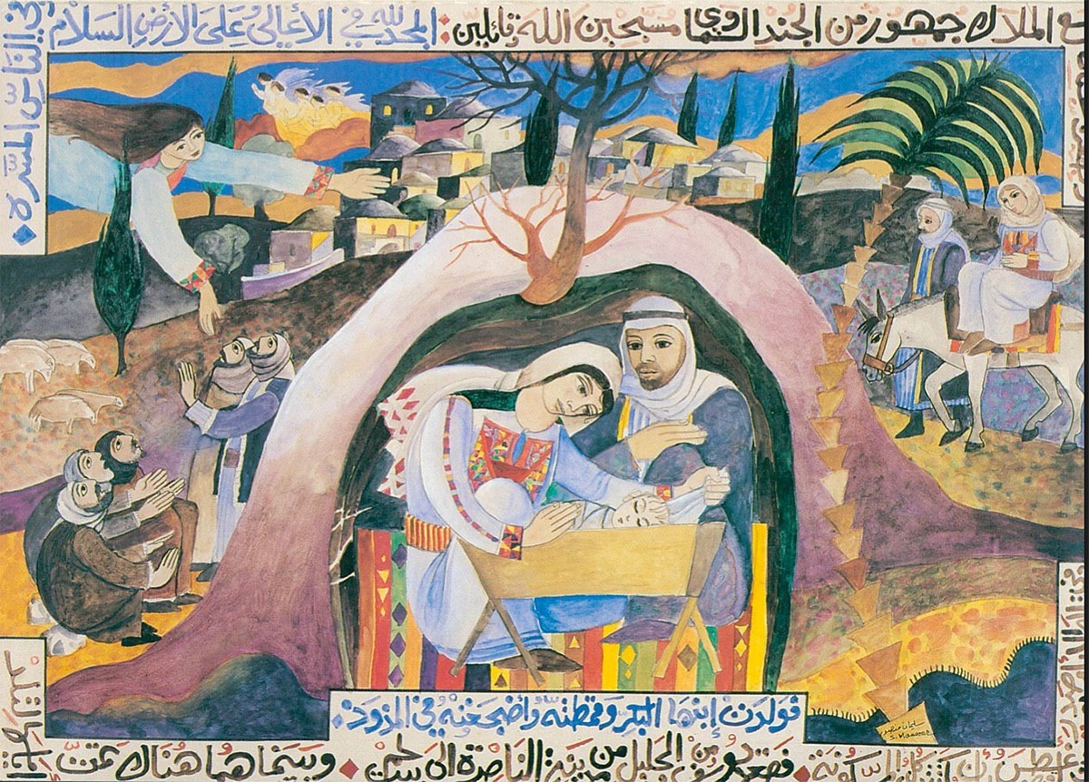«Рождественская ночь», 1990-е г.г. Палестинский художник Слиман Мансур 