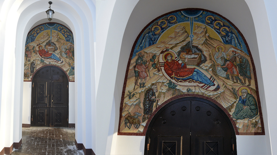 Рождество Христово: мозаичная икона