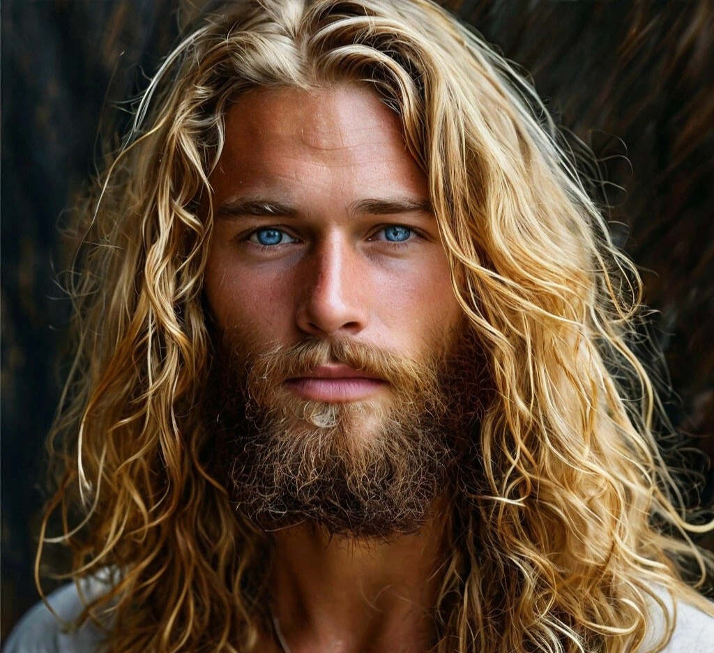 Крайне приблизительное изображение моего бывшего, но общий смысл передан верно: голубоглазый блондин с длинными волосами. Судя по фото в профиле, сейчас он немного потолстел, но в общем и целом не сильно изменился.