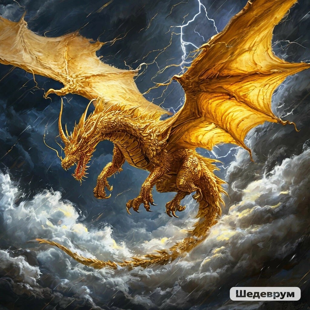 Изображение сгенерировано в нейросети Шедеврум на канале Попутный ветер - дракон Злата