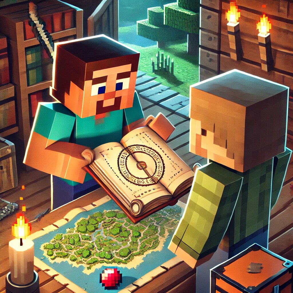 Стив показывает Виллу изображение портала в мир Элдория, описанный в легенде.