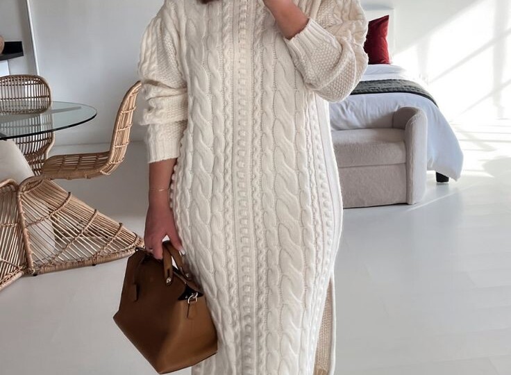 С какой обувью носить модные трикотажные макси-платья и юбки