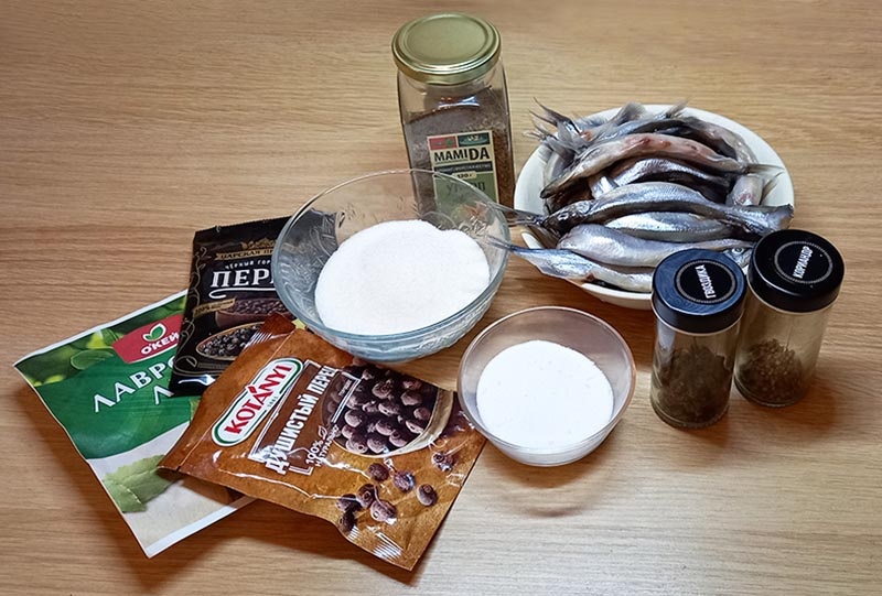 Необходимые продукты для засолки рыбы