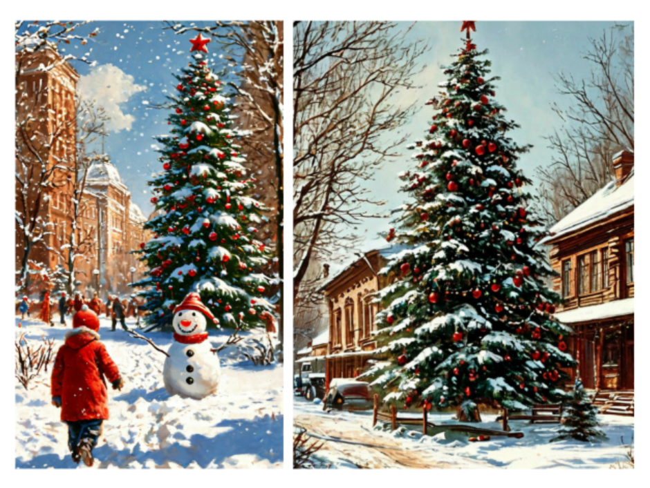 Новогодняя елка в 1960-х - вариант от нейросети 