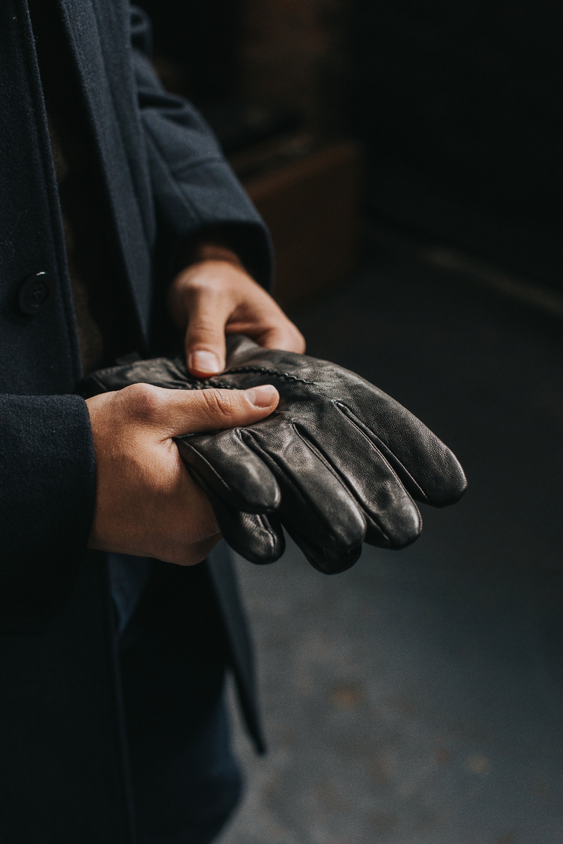 Мужские перчатки Mazaltovman из натуральной кожи