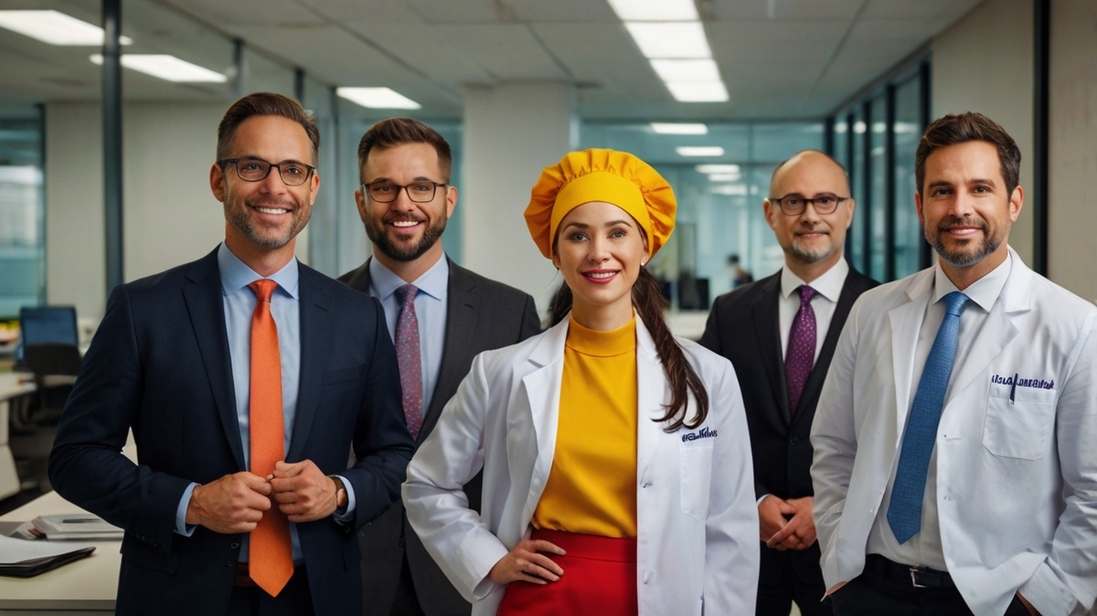 разные цвета в одежде разных профессий