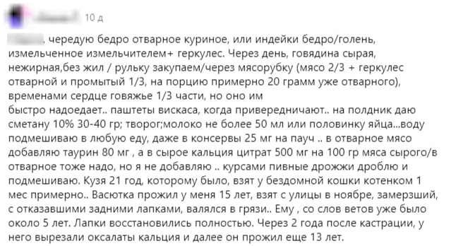 Комментарий на канале автора