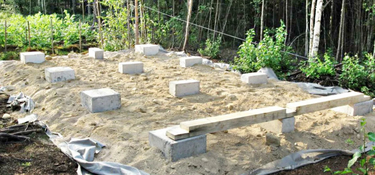 Фундаментное основание из блоков 20*20*40