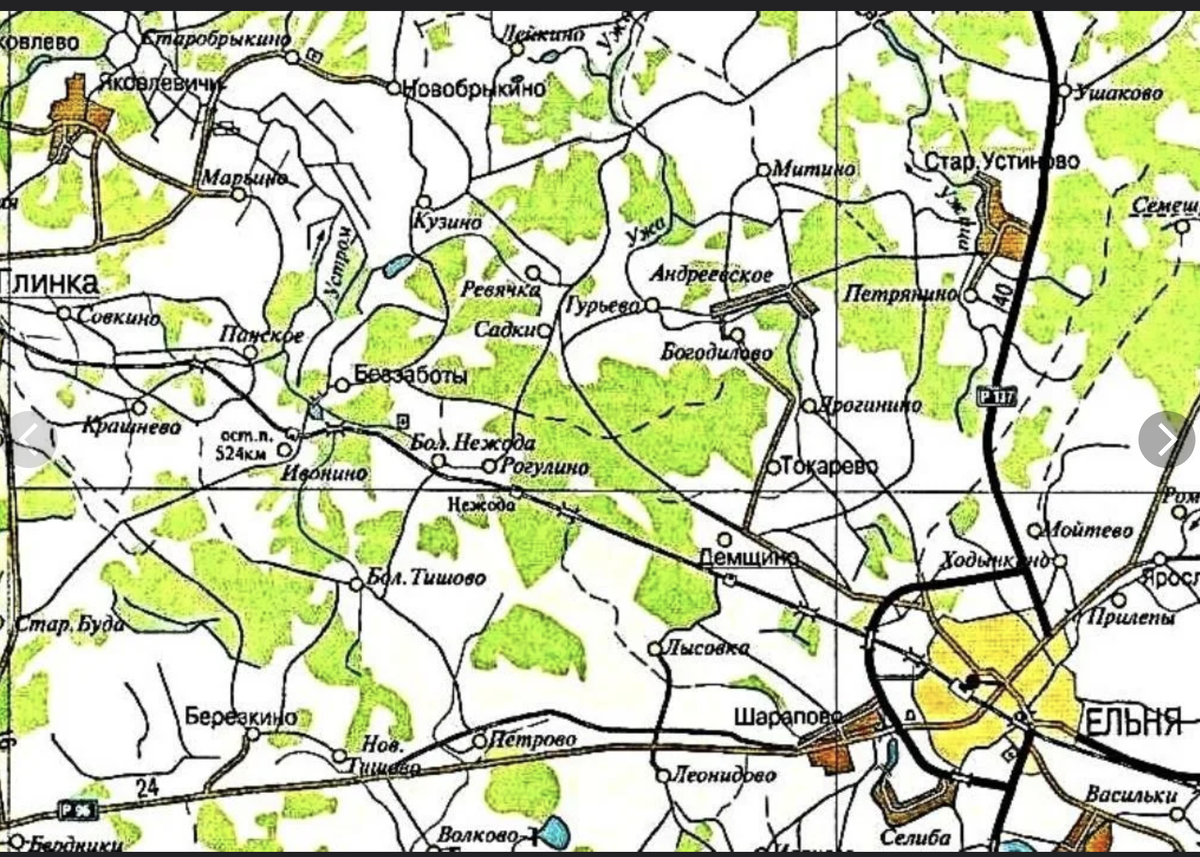 Деревня на карте в певой части справа .Фото из интернета.