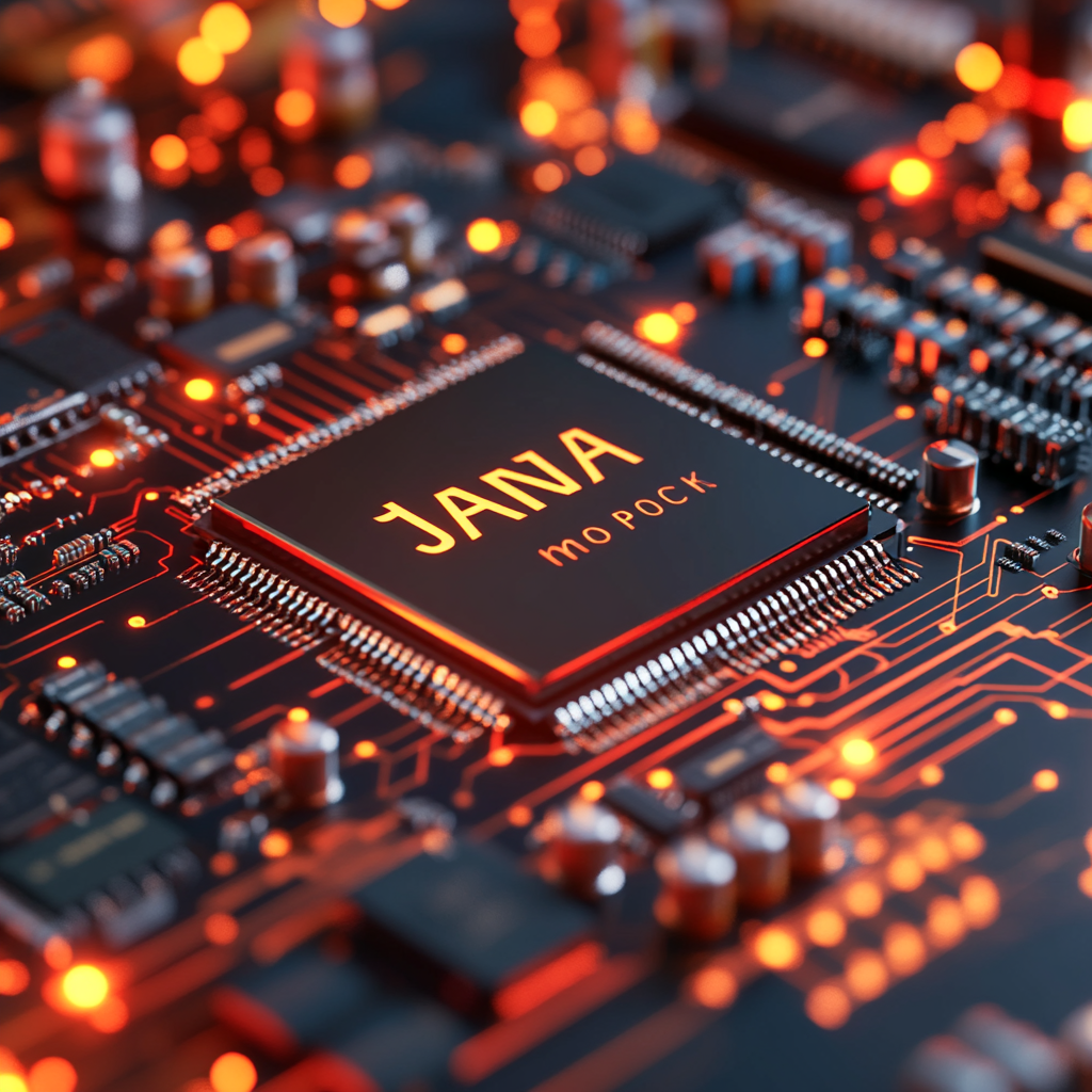 Запрос к нейросети MidJourney 6.1 "Крупный план на микропроцессор с логотипом Java"