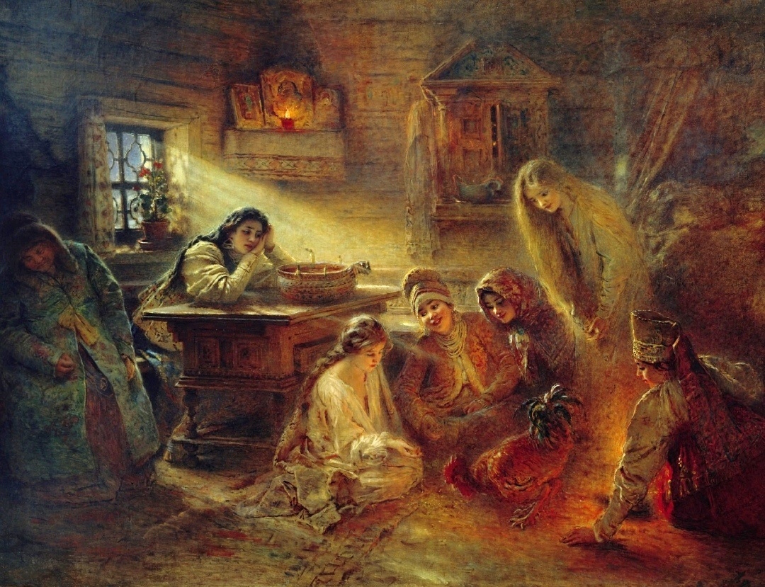 Художник Константин Егорович Маковский. "Святочные гадания", 1905 год 