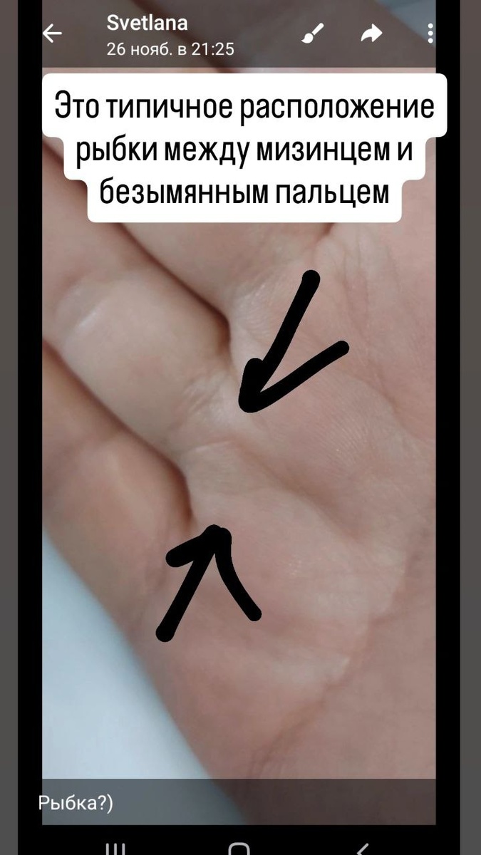 рыбка между пальцами хиромантия