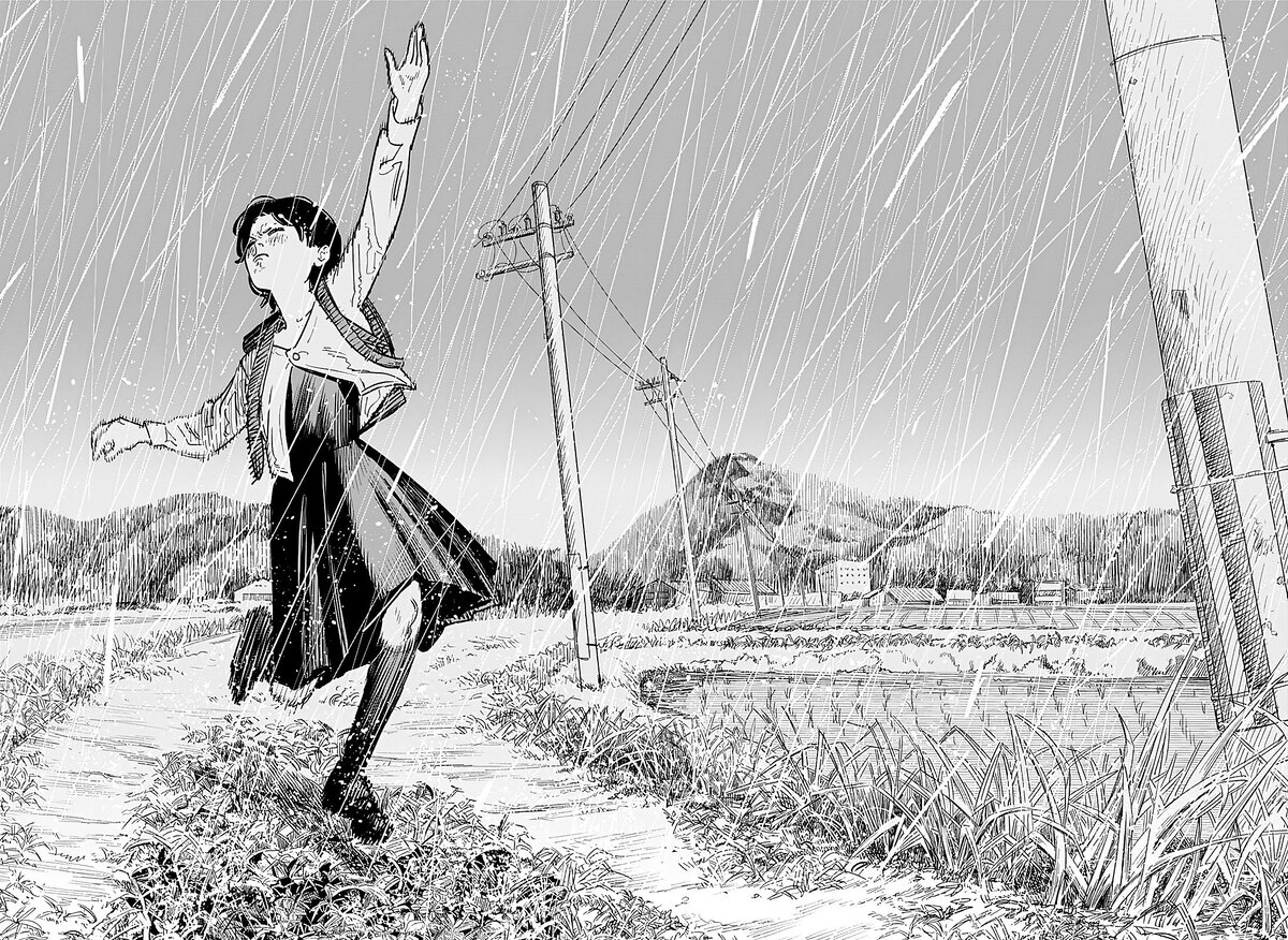 Разворот из манги Тацуки Фудзимото «Оглянись» (перевод Даниила Шлобина) © ООО «Издательская Группа «Азбука-Аттикус»