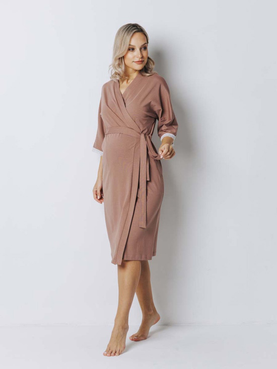 Халат домашний из уютного хлопка. 1-НМК 22602 Халат женский для беременных и кормящих женщин