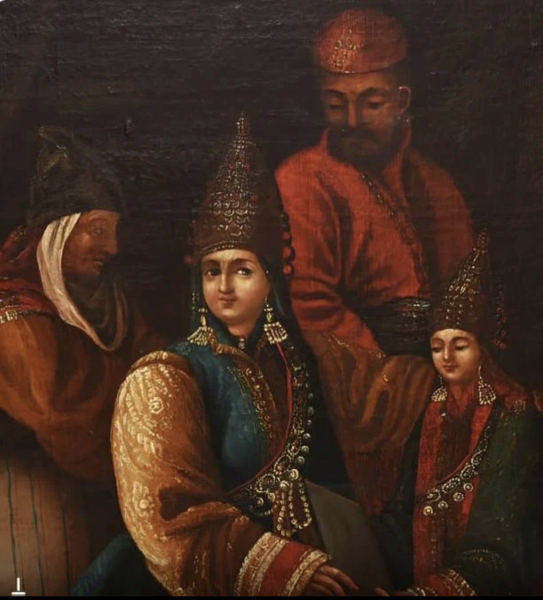 Как говорят, вот эта картина XVIII века неизвестного художника, хранящаяся в Национальном музее республики Татарстан, МОЖЕТ носить реальные черты Казанской царицы. Считается, что оригинал, с которого писали это полотно, был создан итальянскими гвардейцами, служившими Сююмбике. (Изображение из интернета)