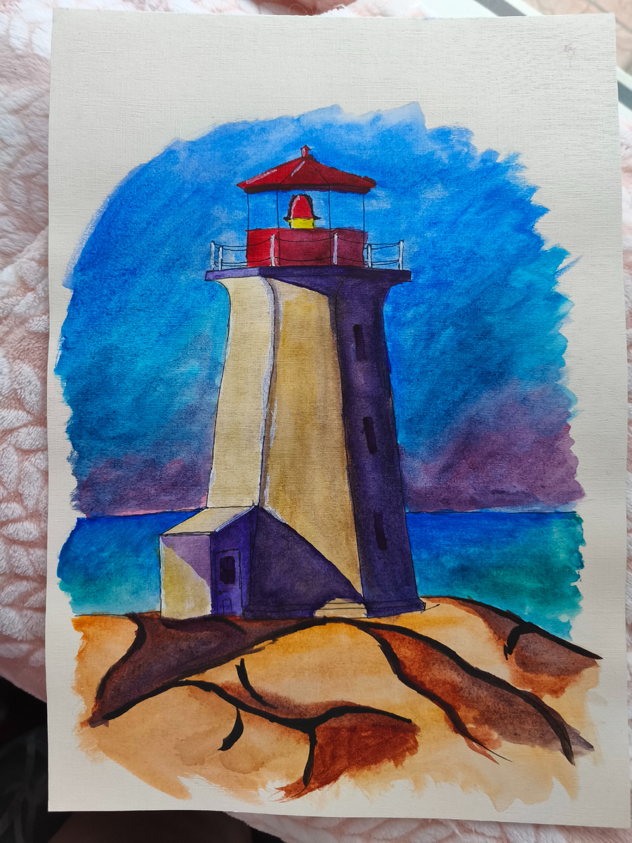 Мой самый первый рисунок по видеоуроку. Лето 2021 года