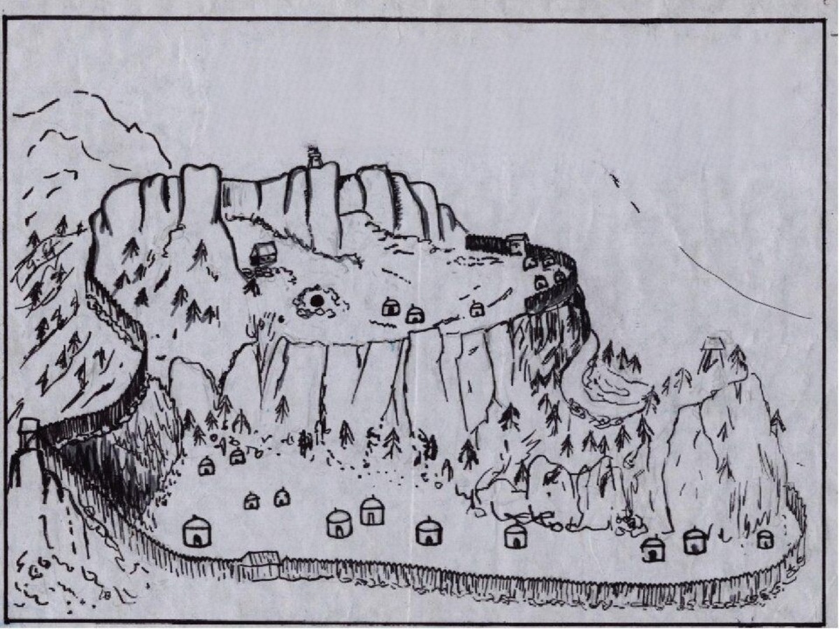 "Меркитская " крепость на горе Шара-Тэбсэг хребта Цаган-Дабан