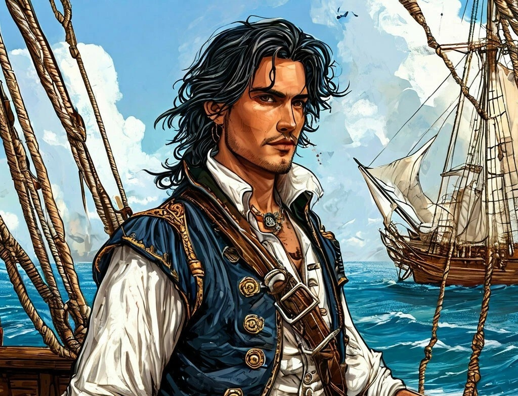 Капитан Питер Блад в видении отечественной нейросети «Шедеврум»