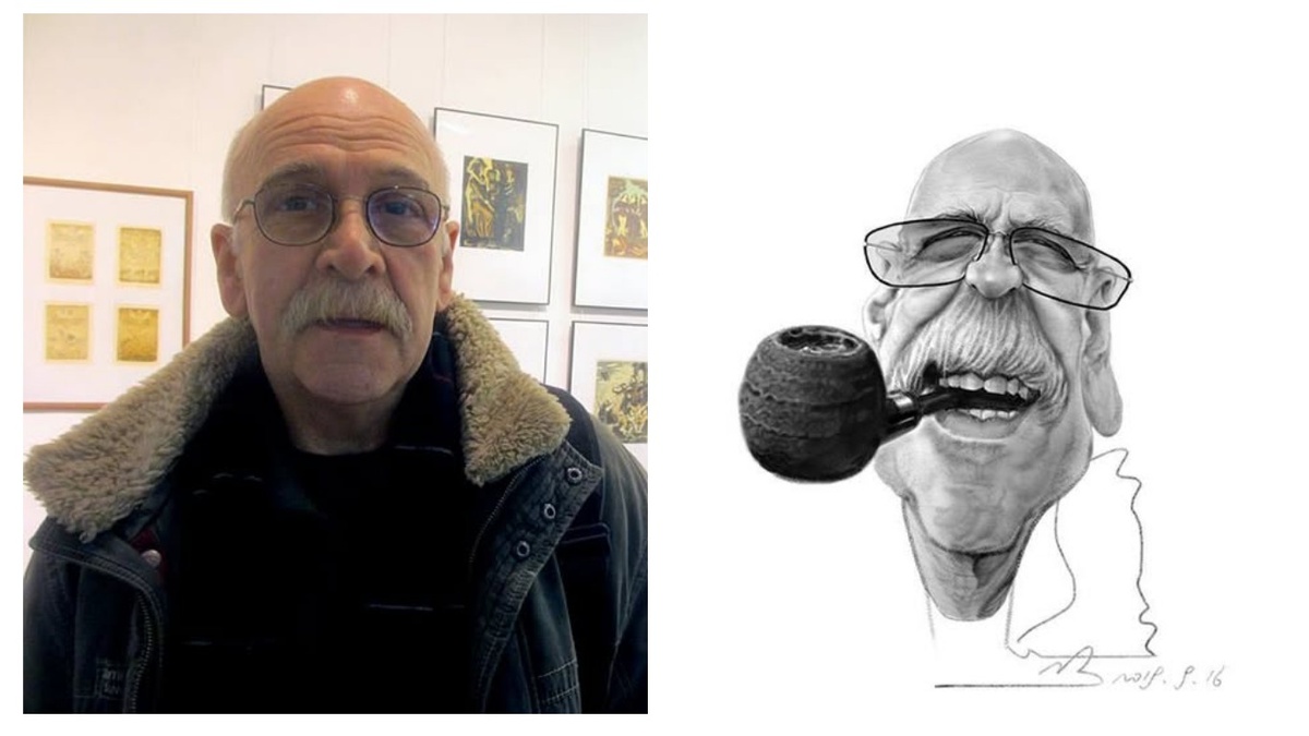 Константин Куксо и шарж на него, который сделал Rivorio Mork