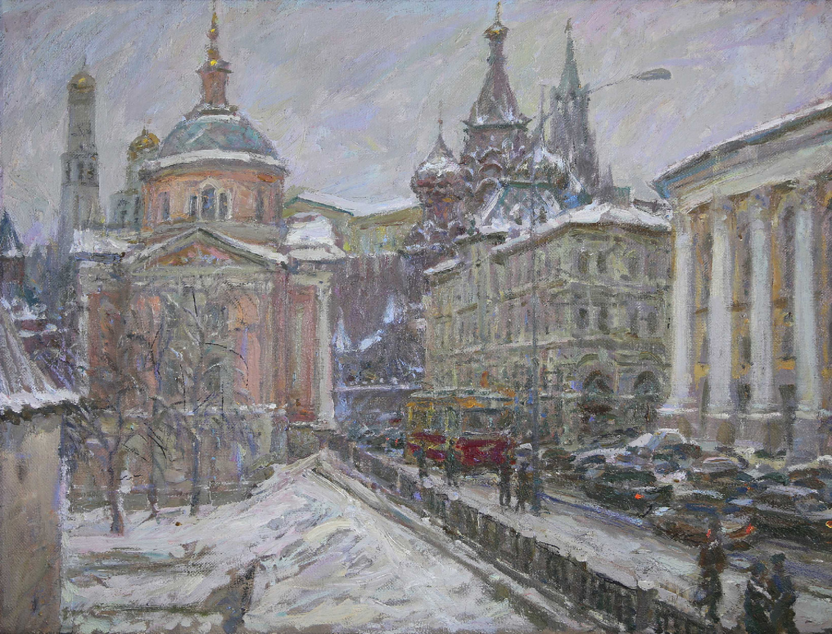 "Церковь Варвары" - Соловых Г. И., холст/масло 1989 год