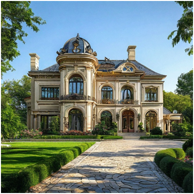 Сгенерировано ИИ- статус богатства- ДОМ-ЗАМОК.