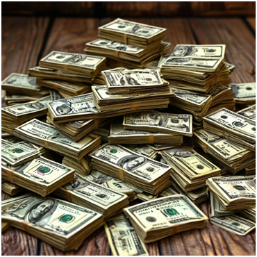 Сгенерировано ИИ- поклонение и бедных и богатых- Доллару.