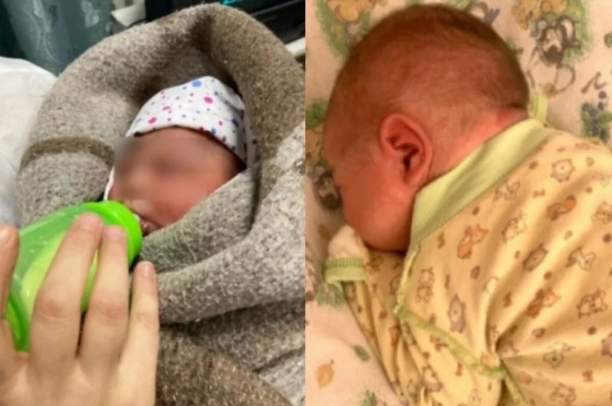    Малышка смогла выжить в мороз.