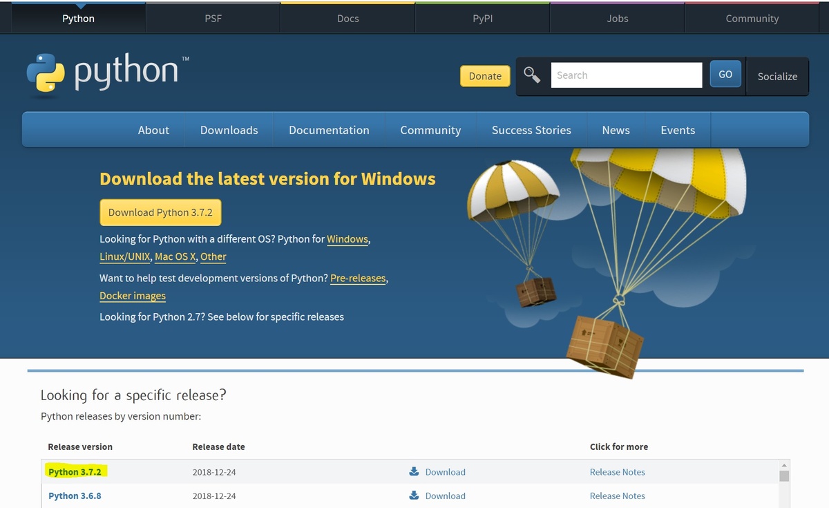 Официальная страница python