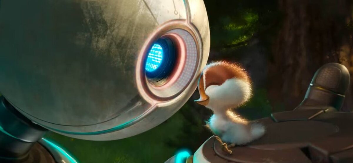 Кадр из мультфильма Дикий Робот 2024 года